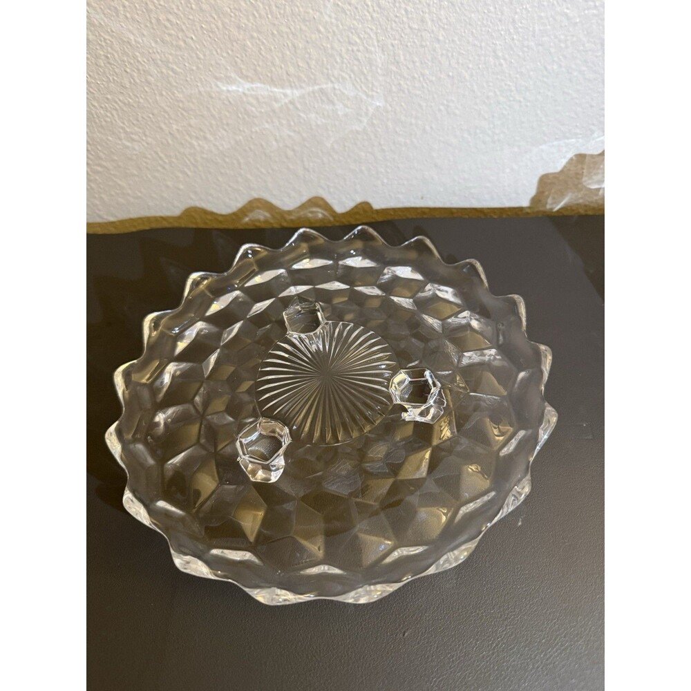 Fostoria Glass American 3 Toed Tidbit Tray Clear -  7" D